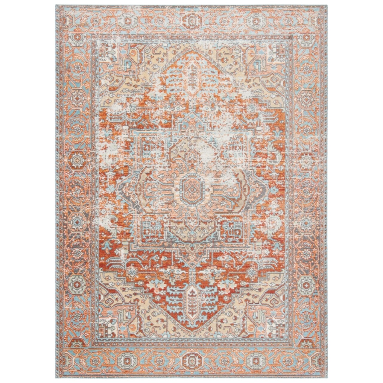 Safavieh Aria Collection Ara580P Rust / Taupe Rug Transitional Area Rug